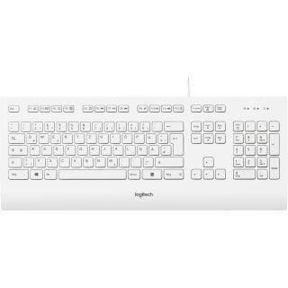 Logitech Tastatur K280e, USB, weiss