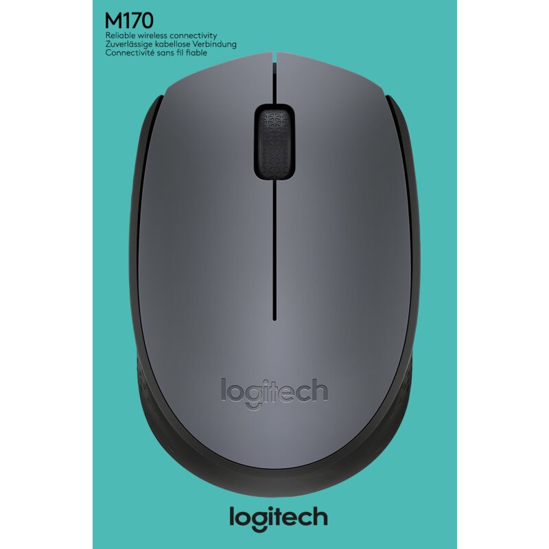 Logitech Maus M170, Wireless, grau