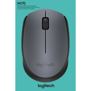 Logitech Maus M170, Wireless, grau