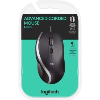 Logitech Maus M500S, Advanced, USB, schwarz