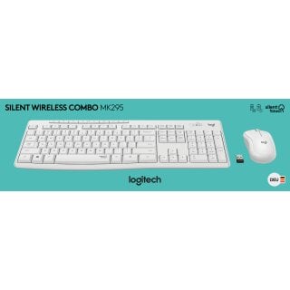 Logitech Tastatur/Maus Set MK295, Wireless, weiss