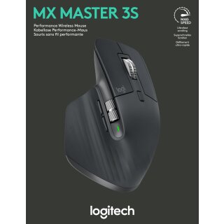 Logitech Maus MX Master 3S, Wireless, Bolt, Bluetooth, grafit
