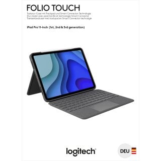 Logitech Tastatur Folio Touch, Smart Connector, grafit