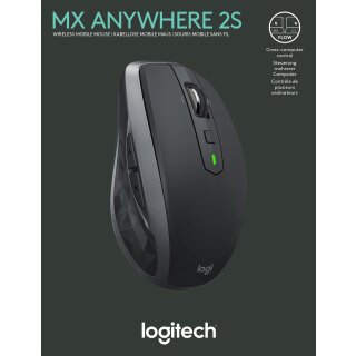 Logitech Maus MX Anywhere 2S, Wireless, Unifying, Bluetooth, grafit