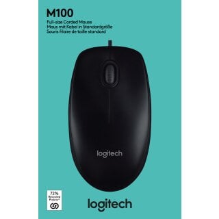 Logitech Maus M100, USB, anthrazit