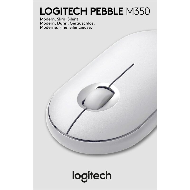 Logitech Maus M350 Pebble - Elegante Tragbare Maus für Leises Arbeite