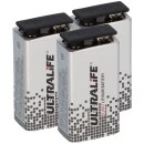 3x Ultralife U9VL-J-P - 9V Block Power Cell Lithium...