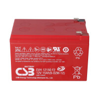 CSB EVH12150 High-Cycle AGM Bleiakku 12V 15Ah T2 / Faston 6,