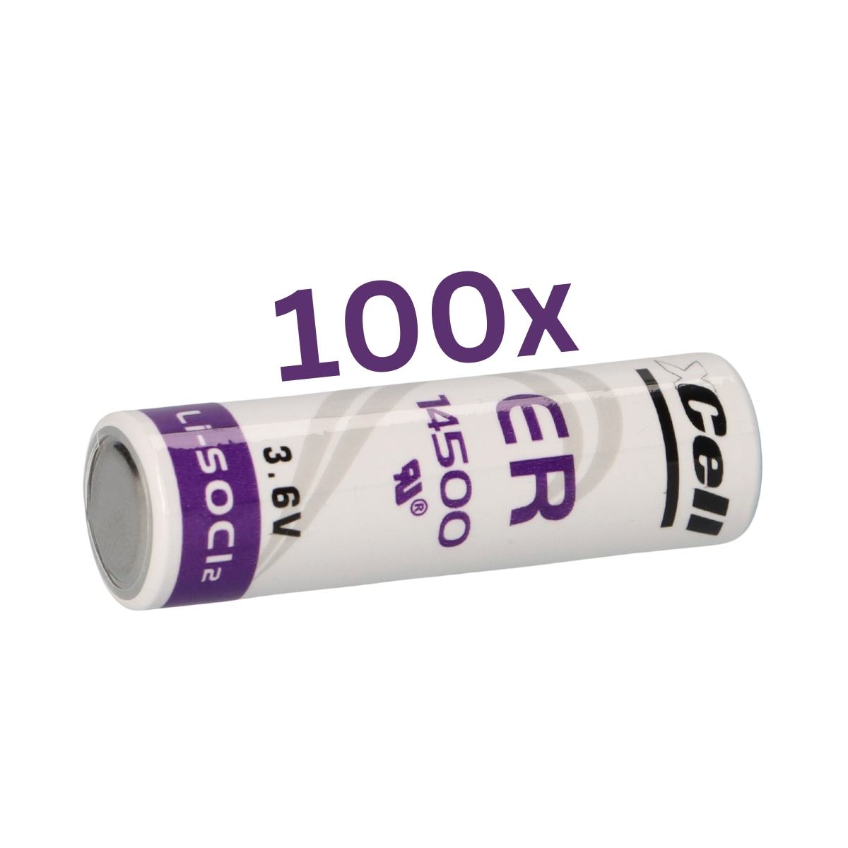 100x XCell Lithium Batterie ER14500 AA Zelle 3,6V 2,6Ah
