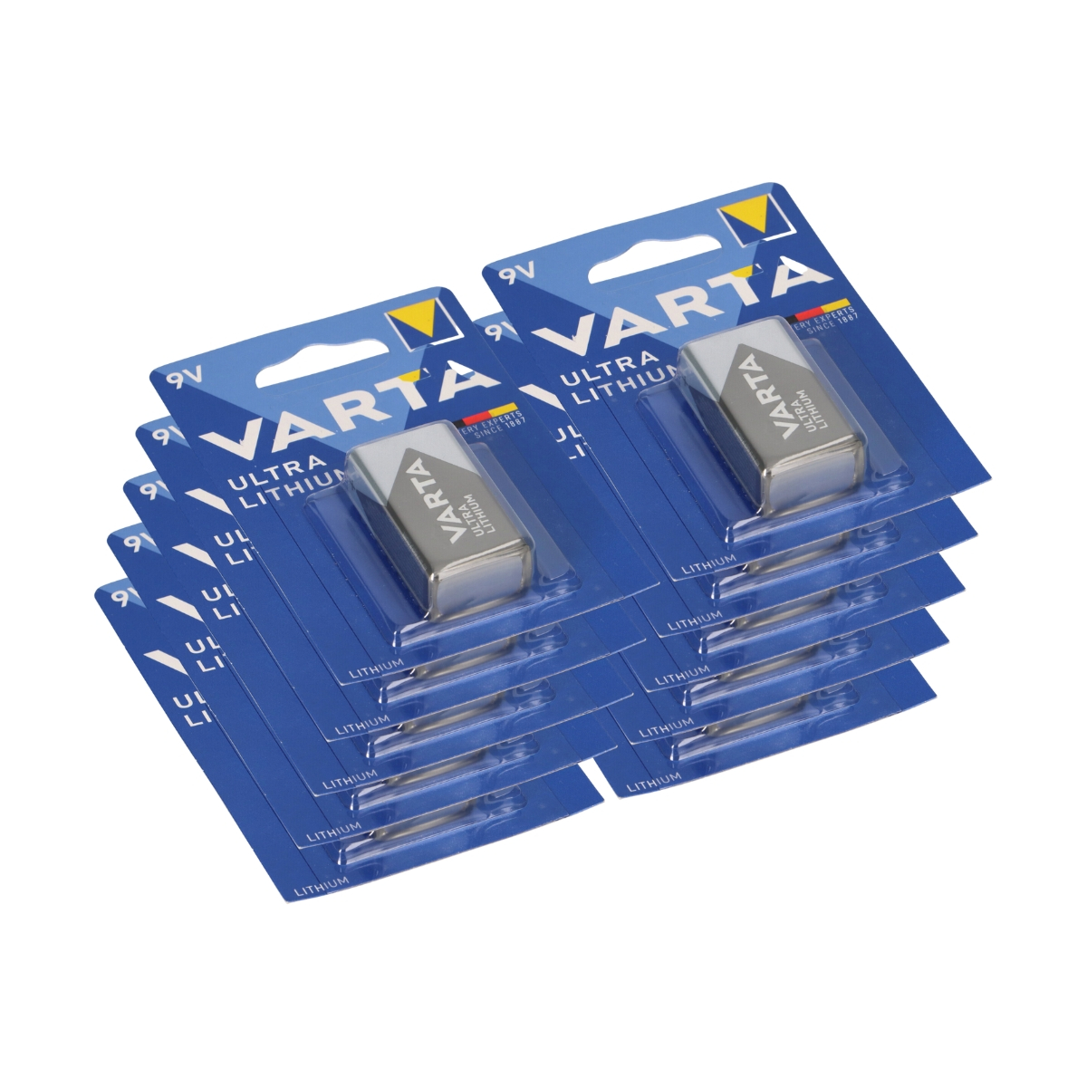 10x 1er Blister Varta Professional Lithium Batterie 9V-Block