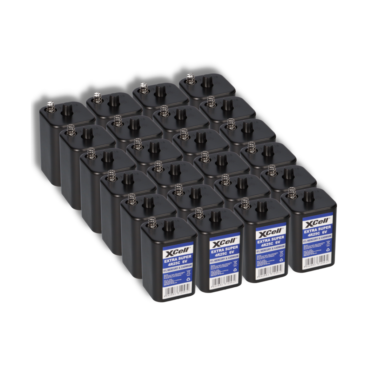 24x XCell 4R25 6V-Block Batterie SET - 6 Volt 9500 mAH