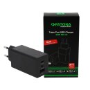 PATONA Premium GaN PD65W Adapter schwarz 2xUSB-C 1xUSB-A