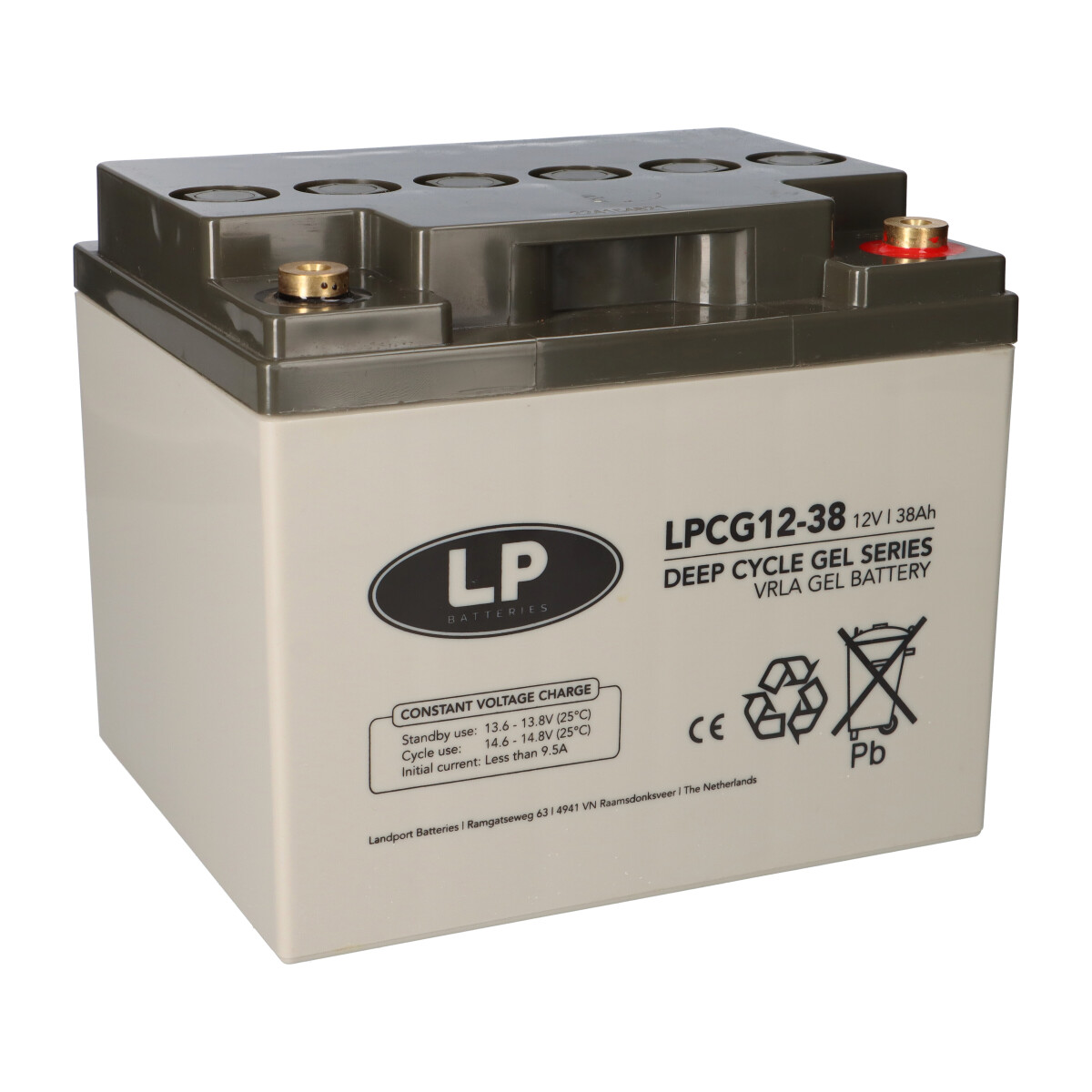 Landport LPCG12-38 VRLA GEL Akku 12V 38Ah Deep Cycle T6 wartungsfrei