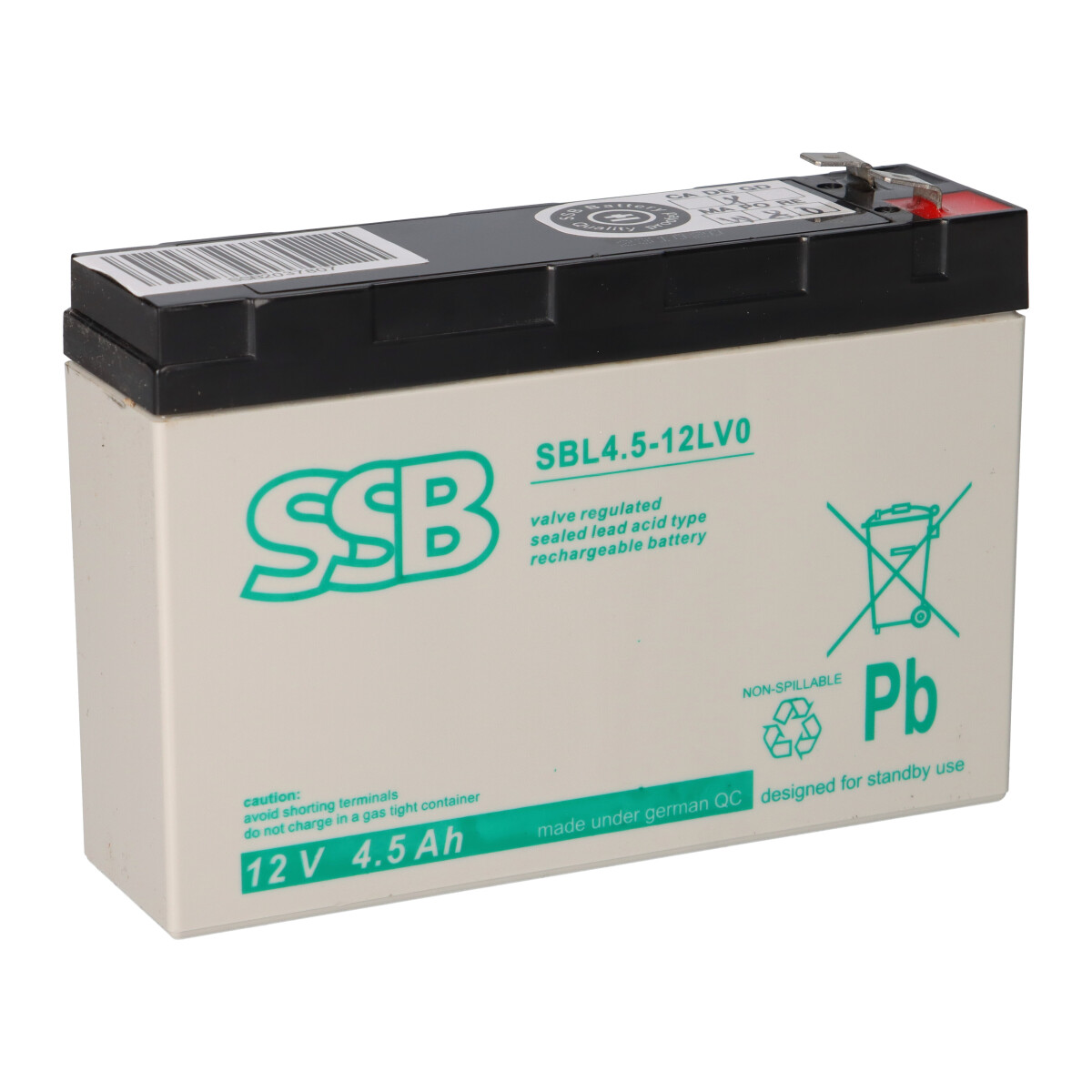 SSB Battery 12V 4,5Ah AGM Akku – passend für Panasonic UP-VW1220P1