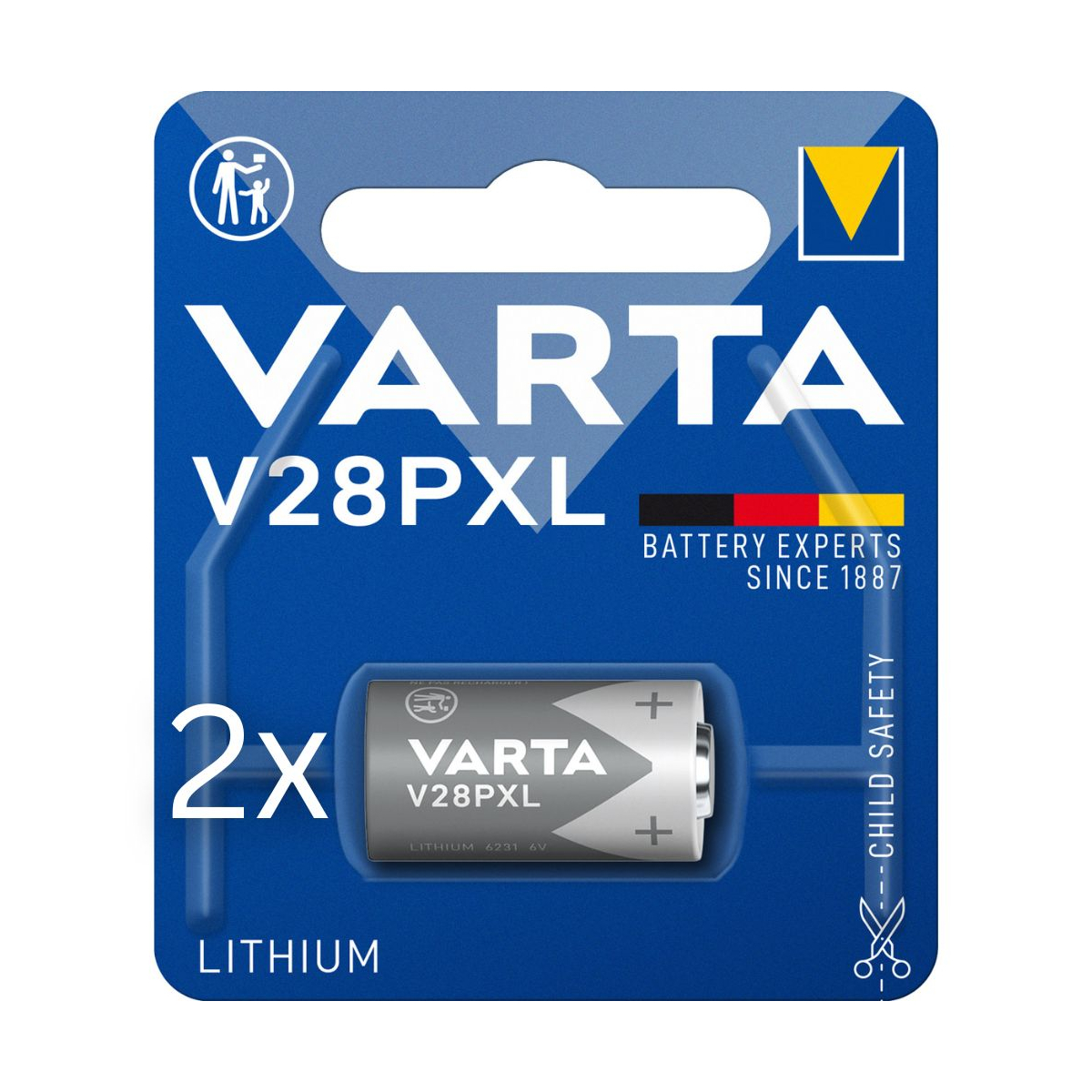 2x Varta V28PXL Photobatterie Lithium 6V 170mAh 1er Blister