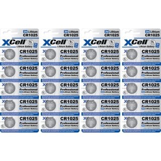 20x CR1025 XCell Lithium-Knopfzelle 3V/25mAh (4x 5er Pack)
