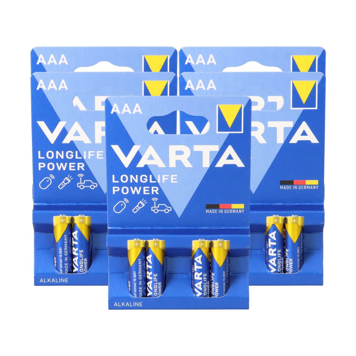 20x Varta 4903 Longlife Power AAA Micro Batterie im 4er Blister