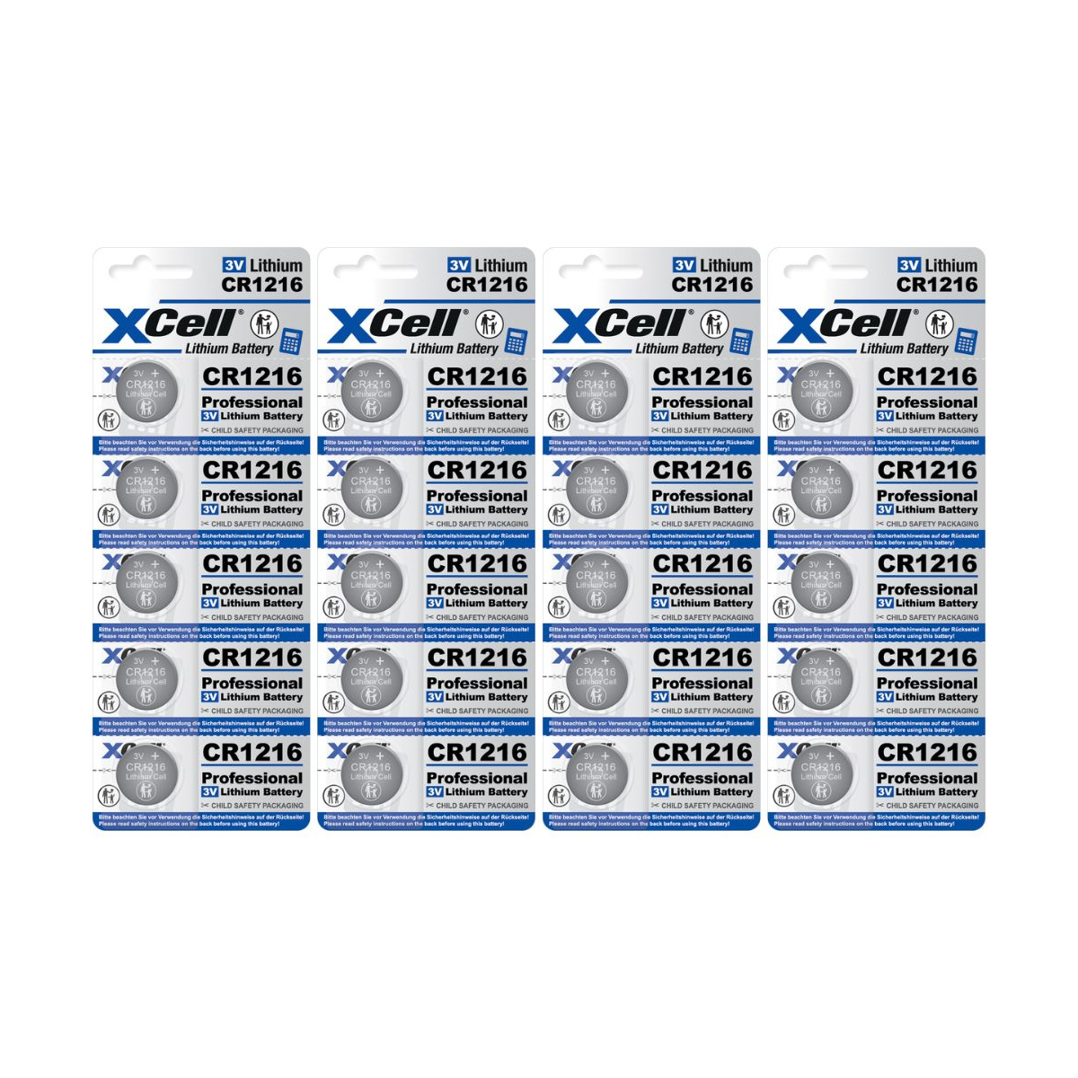 20x CR1216 XCell Lithium-Knopfzelle 3V (4x 5er Pack)
