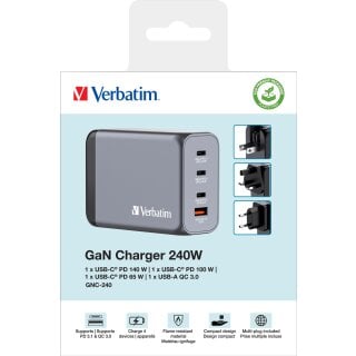 Verbatim Ladeadapter, Universal Travel, UTA-05, GaN III, 65W