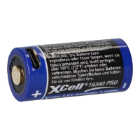 XCell 16340 Pro Li-Ion Akku 3,6V 850mAh USB-C – CR123A