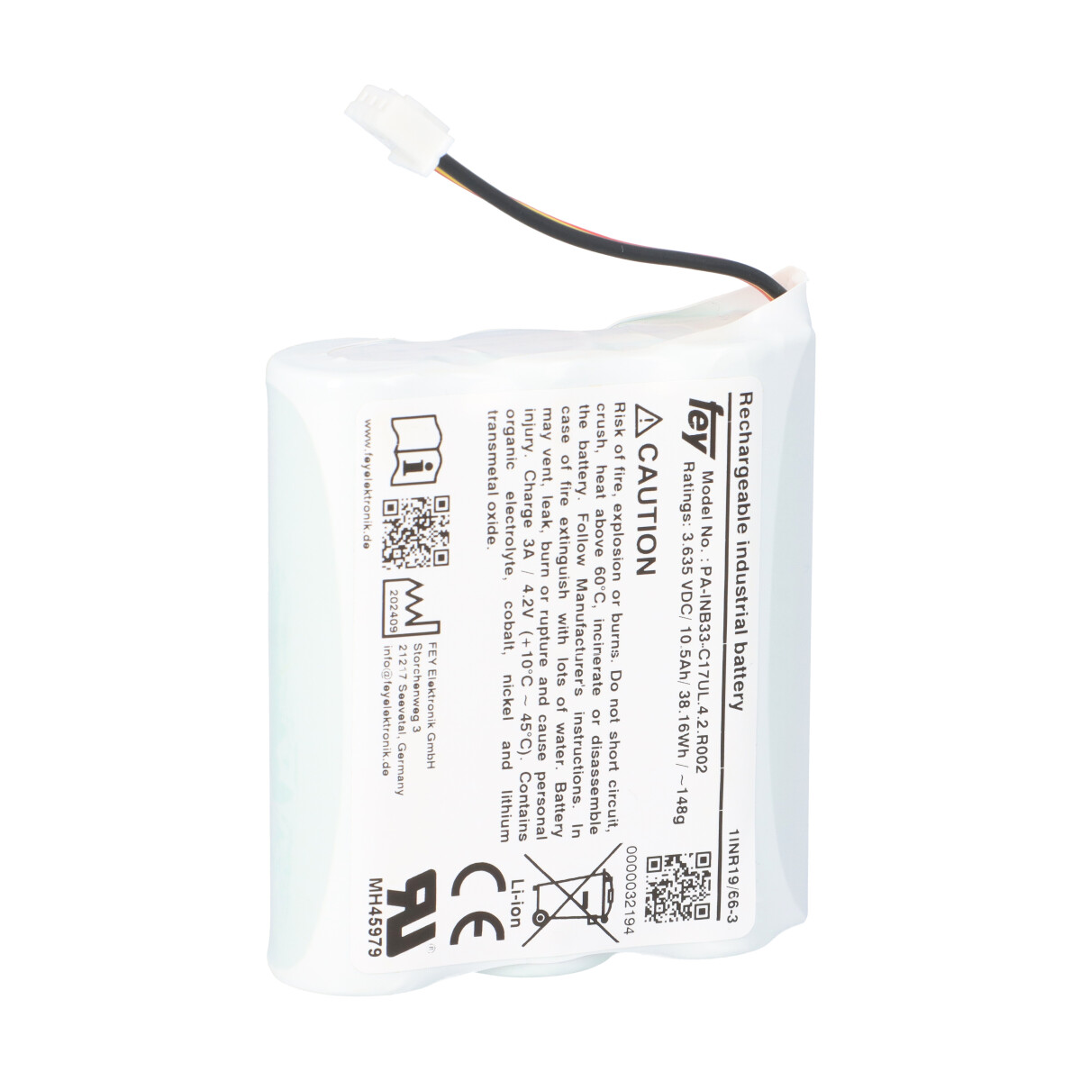 Lithium Akkupack 3,6V 10,5Ah 38,1Wh 1S3P PA-INB33