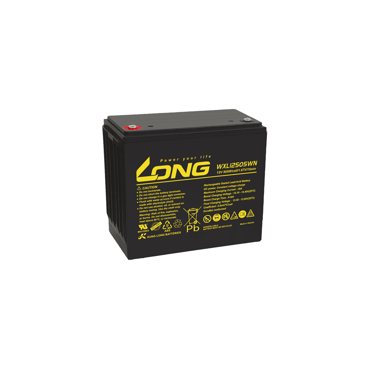 Kung Long WP-WXL12505WN 12V 130Ah Pb Bleibatterie AGM