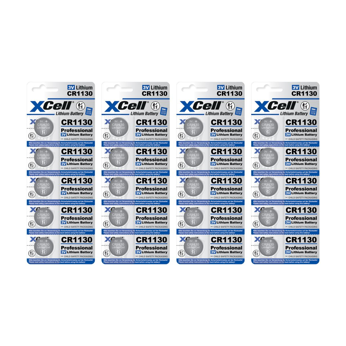 20x XCell Lithium-Knopfzelle CR1130 (4x 5er-Blister)