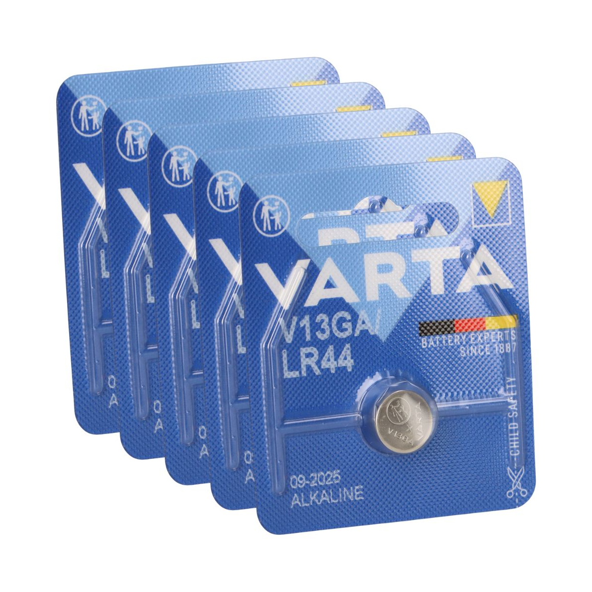 5x Varta Knopfzelle Electronics V 13 GA / A76 / LR 44 Alkaline 1,5 V 1er Blister