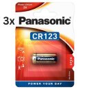 3x Panasonic CR123AL/1BP Photobatterie CR123 1400mAh