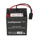 B-Ware Multipower Blei Akku Gel AGM Technik 12V 5,4Ah mit Stecker für Rasenmäher z.B. Sabo 43-Vario E Toro Briggs Stratton