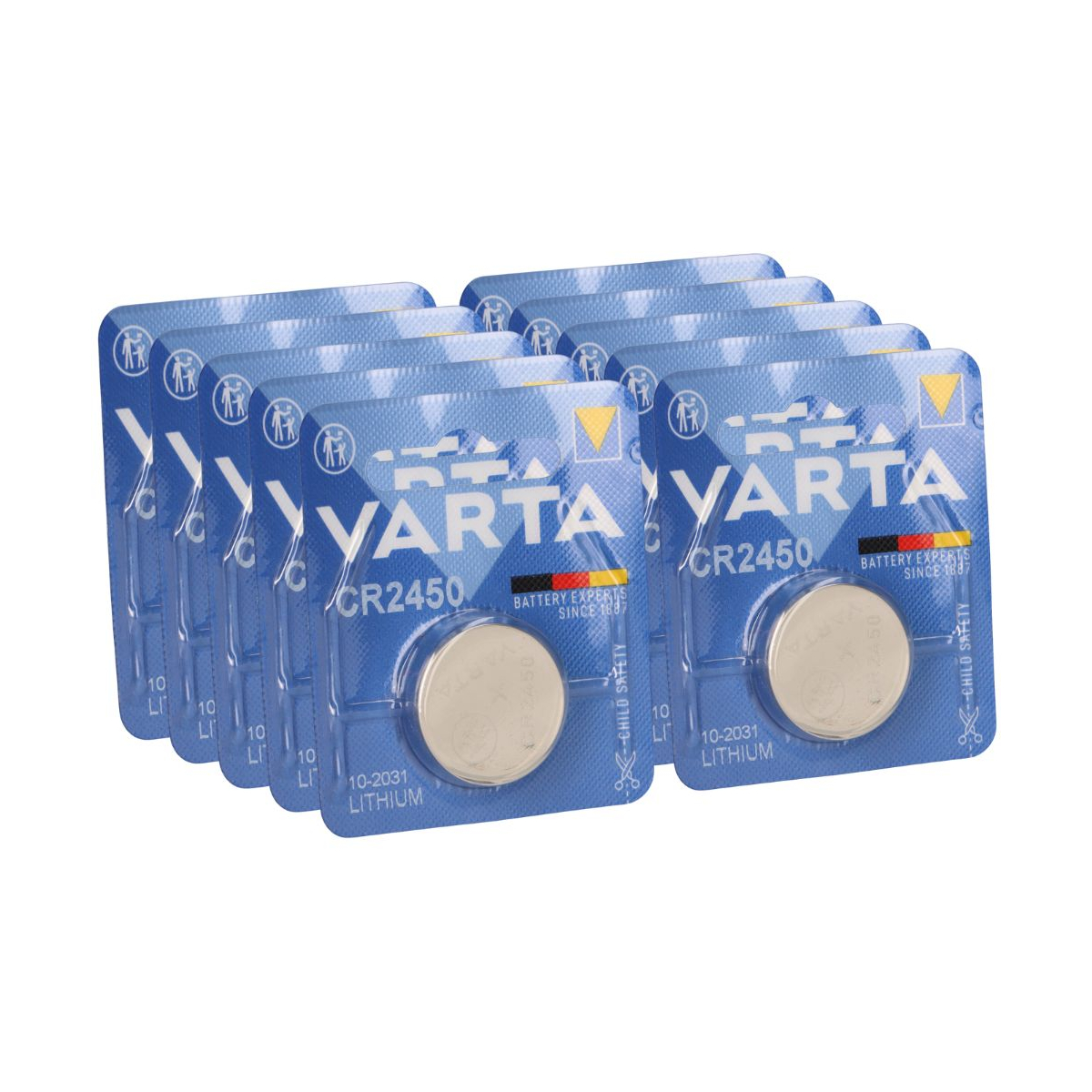10x VARTA CR 2450 Lithium-Knopfzelle 3V (10x 1er Blister)