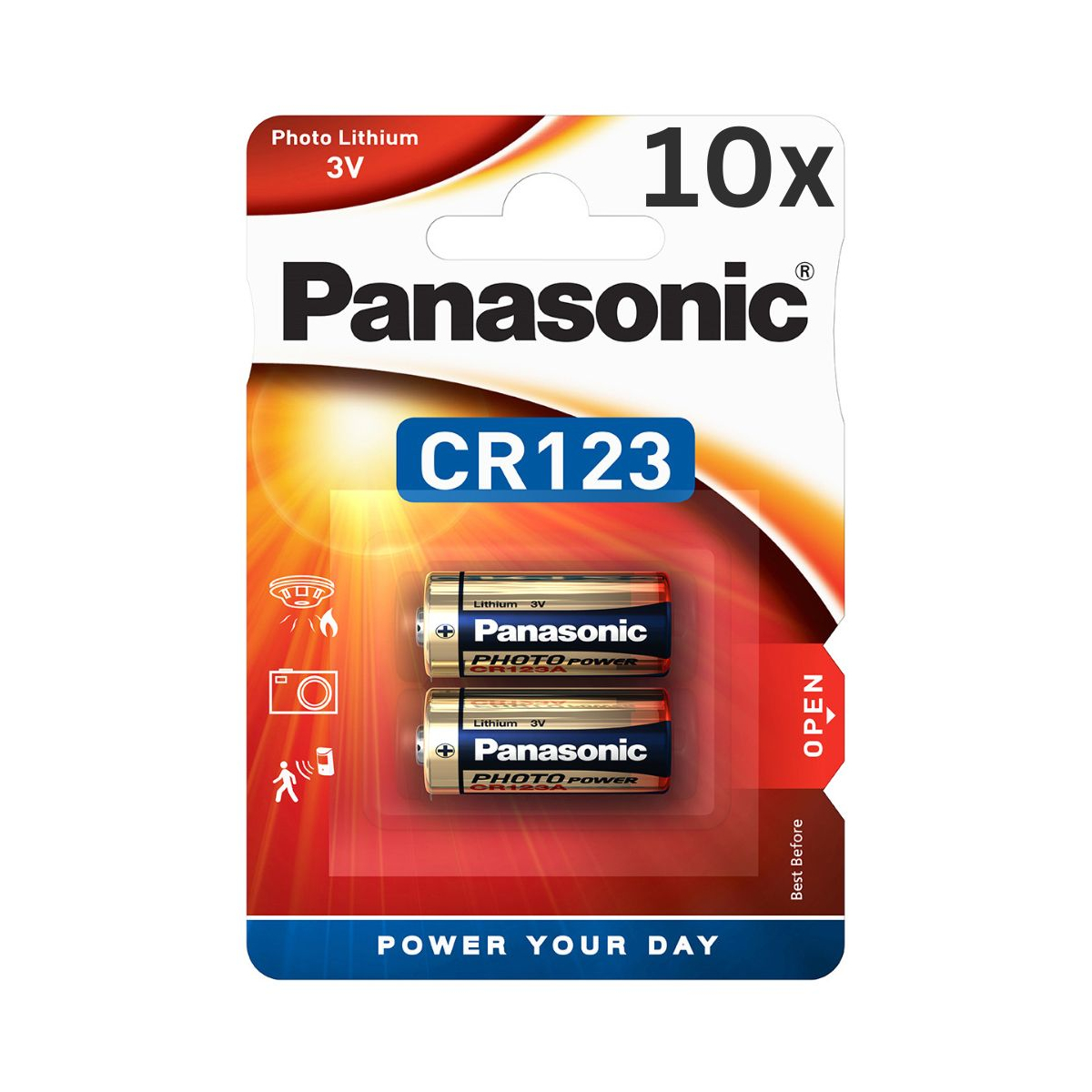 20x Panasonic CR123A Photobatterie - (10x 2er Blister)