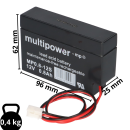 Multipower Blei-Akku MP0,8-12JST Pb 12V 0,8Ah Kabel mit JST-Buchse