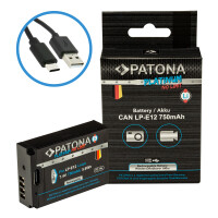 PATONA Platinum Akku mit USB-C Input für Canon LP-E12 1