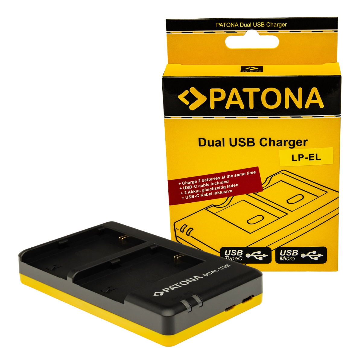 PATONA Dual Schnell-Ladegerät für Canon LP-EL Speedlite