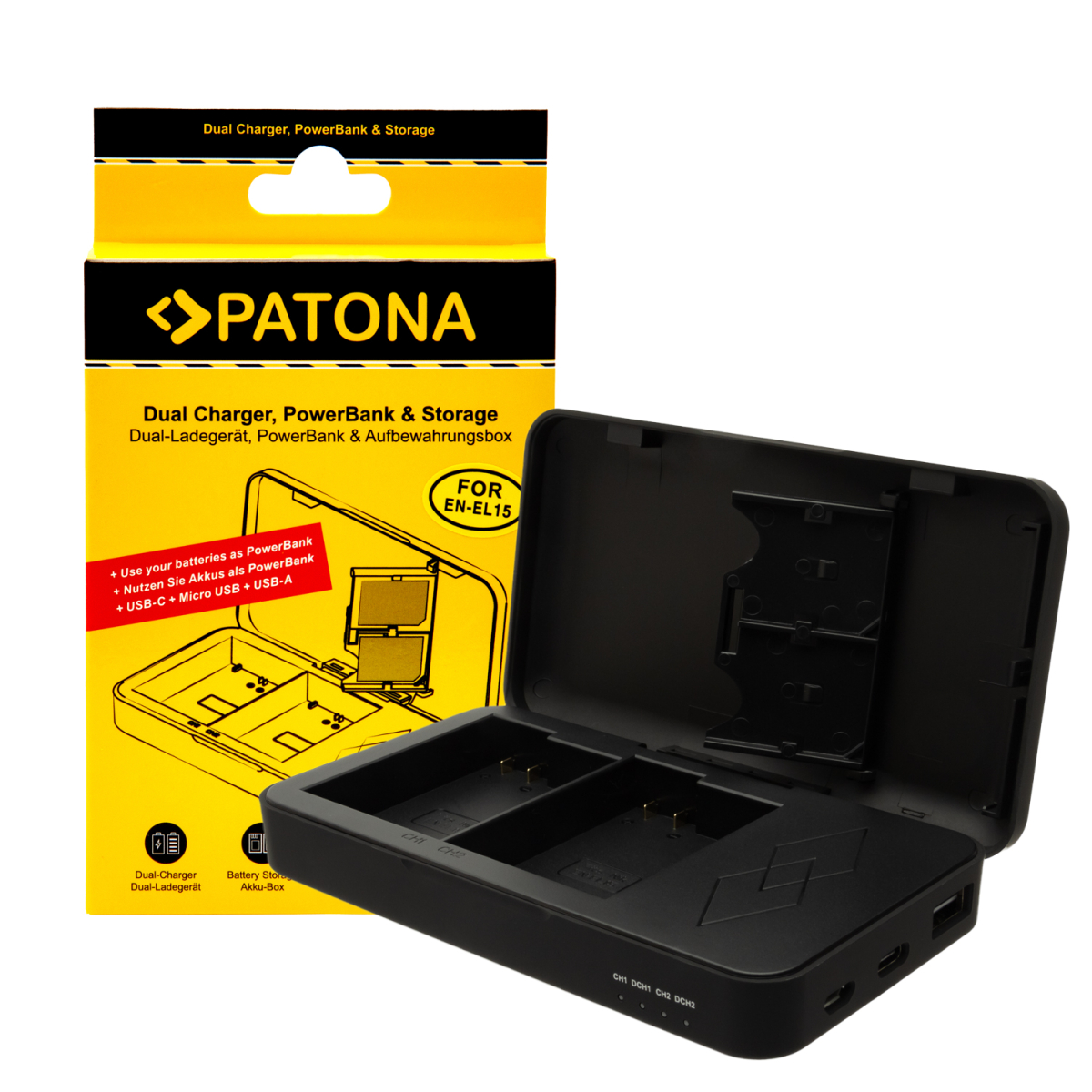 PATONA Dual Ladegerät für Nikon EN-EL15 D500 D750 D780