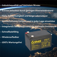 4x Kung Long WP12-12 12V 12Ah – 48V Akkuset für S