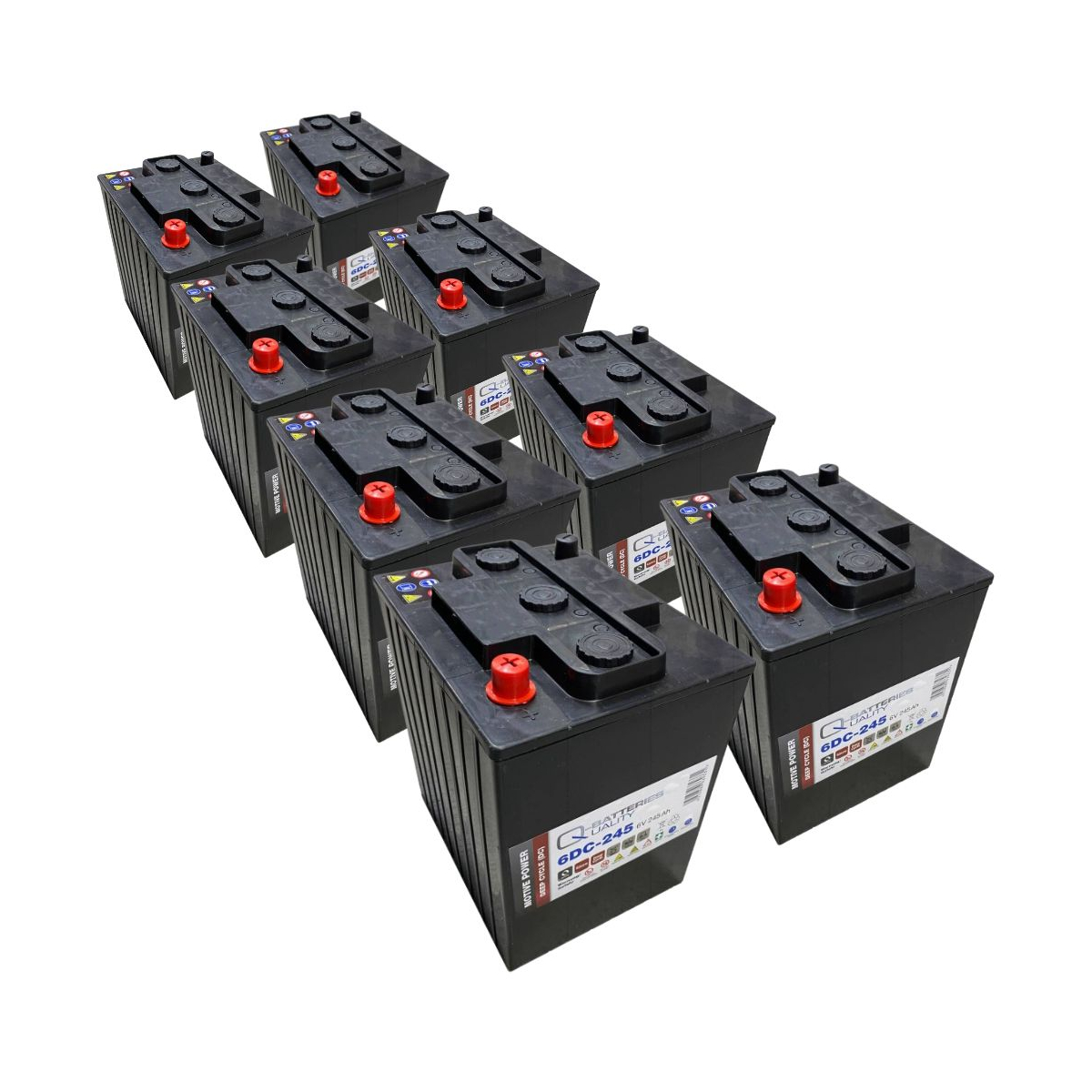 8x Q-Batteries 6DC-245 6V 245Ah Deep Cycle Traktionsbatterie
