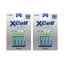 8x XCell Micro Akku Ni-MH 1,2V 1000mAh AAA im 4er Blister