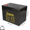 Gebraucht Kung Long Akku 12V 75Ah KPH75-12NE M6 AGM Blei...