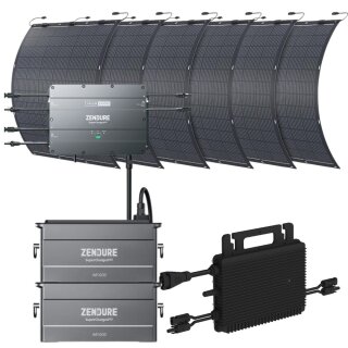 Zendure SolarFlow2000 2x AB1000 + Wechselrichter + 6x 210W Solarpanel