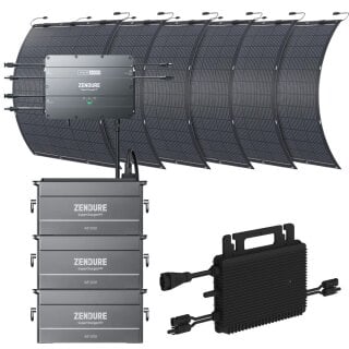 Zendure SolarFlow2000 3x AB1000 + Wechselrichter + 6x 210W Solarpanel