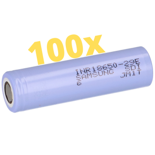 100x Akku Samsung INR18650-29E  2900 mAh 3,7 V 3C Li-Ion 18650