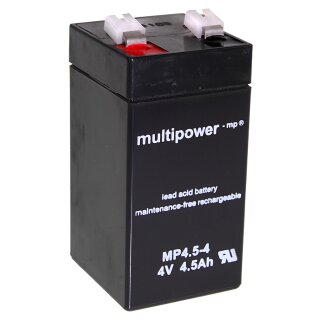 Multipower Blei-Akku MP4,5-4 Pb 4V / 4,5Ah Faston 4,8mm