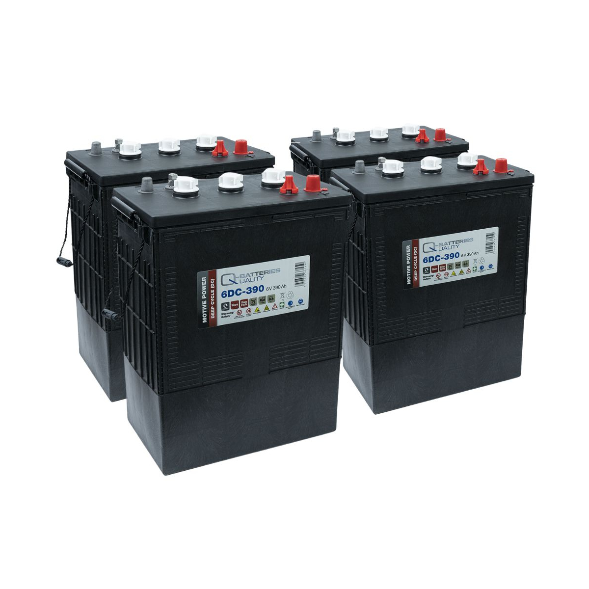 4x Q-Batteries 6DC-390 6V 390Ah Deep Cycle Traktionsbatterie