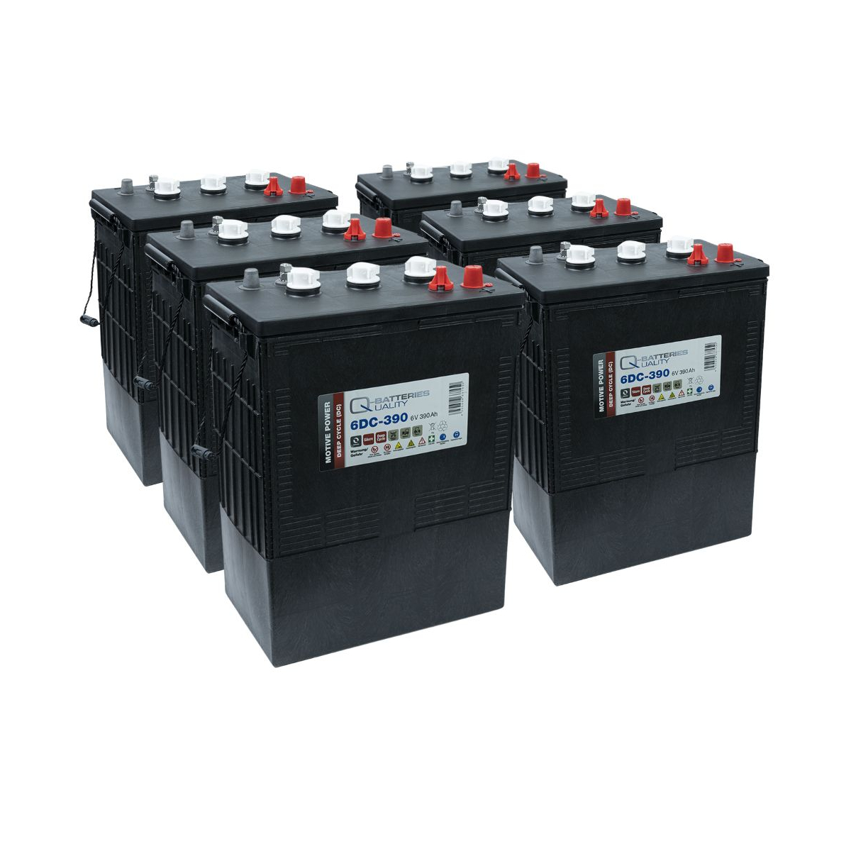 6x Q-Batteries 6DC-390 6V 390Ah Deep Cycle Traktionsbatterie