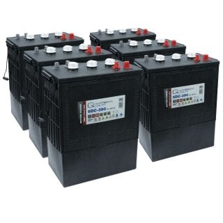 6x Q-Batteries 6DC-390 6V 390Ah Deep Cycle Traktionsbatterie AGM