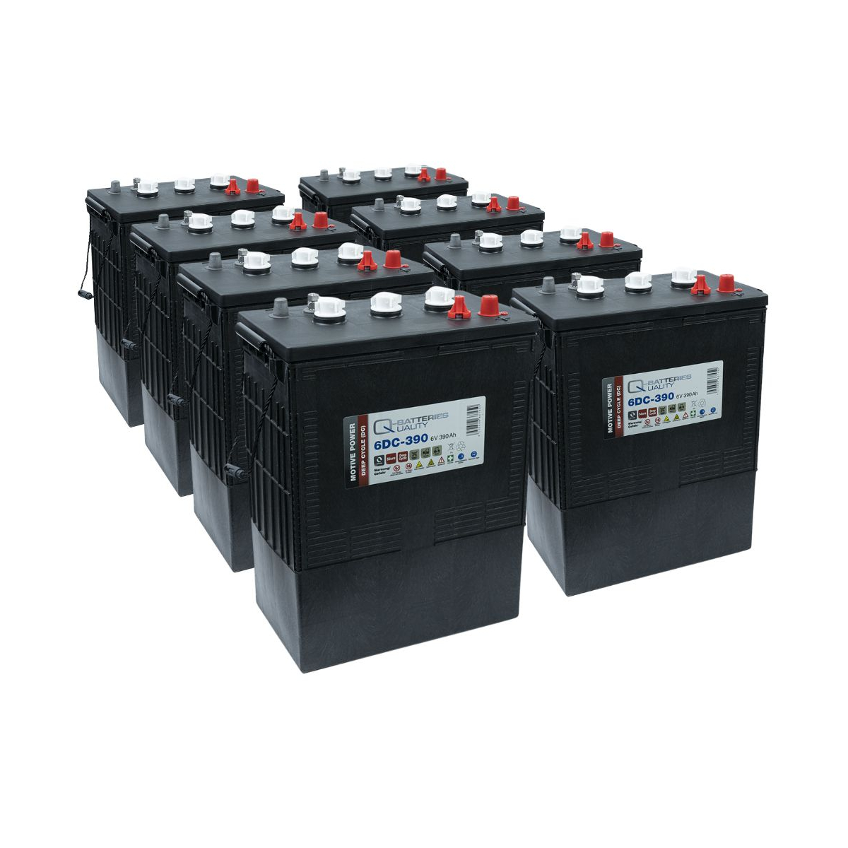 8x Q-Batteries 6DC-390 6V 390Ah Deep Cycle Traktionsbatterie