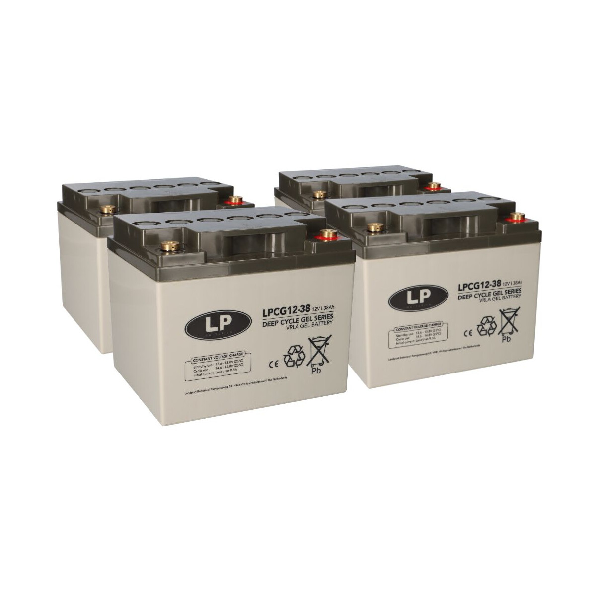 Bleigel Akku 4x 12V 38Ah kompatibel zu Rollstuhl E-Mobil Seniorenmobil u.a.