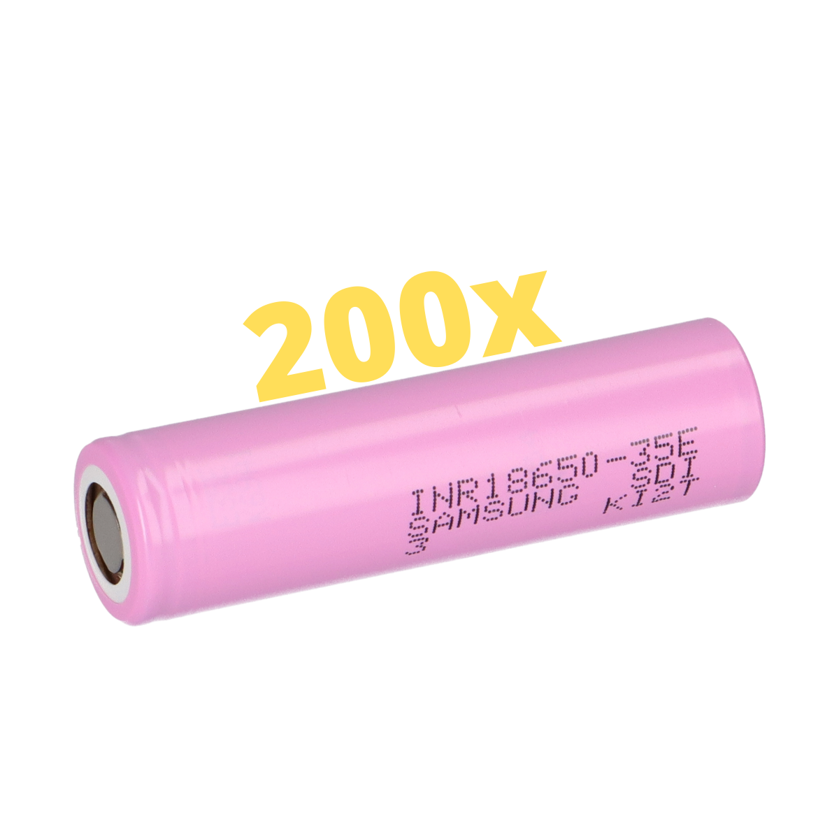 200× Samsung INR18650-35E – 18650 Li-Ion 3,7 V 3500 mAh (Flat-Top, ungeschützt)